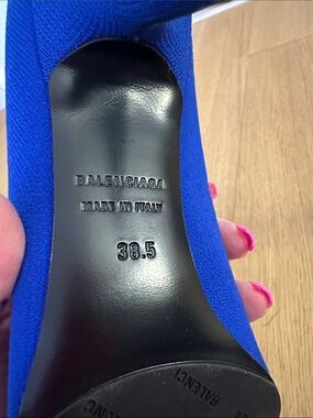 Balenciaga Cobalt Blue Pointed Stretch Pumps